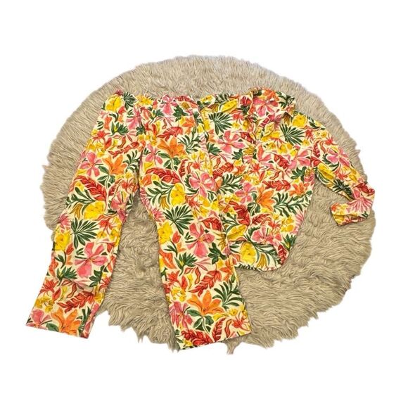 Old Navy floral button down pajama set size medium - Picture 1 of 5